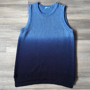J. McLaughlin Blue Gradient Sleeveless Sweater